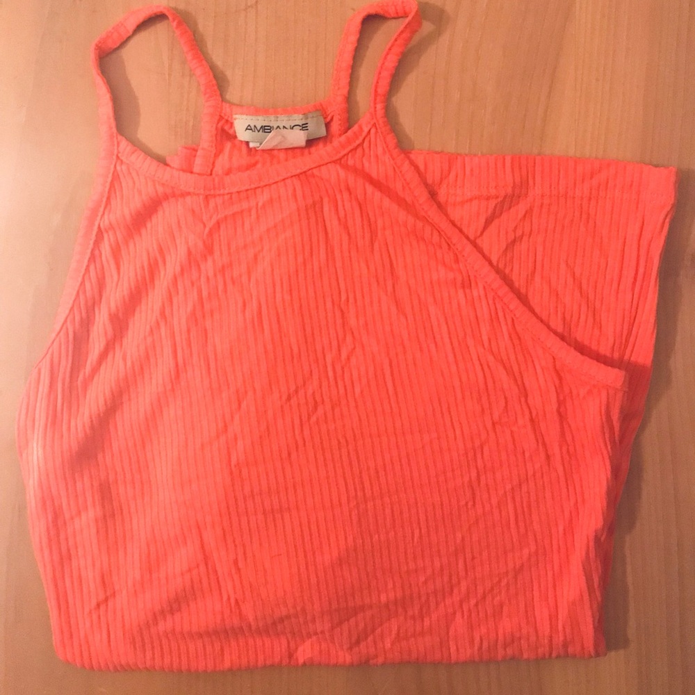 Bright orange tank top